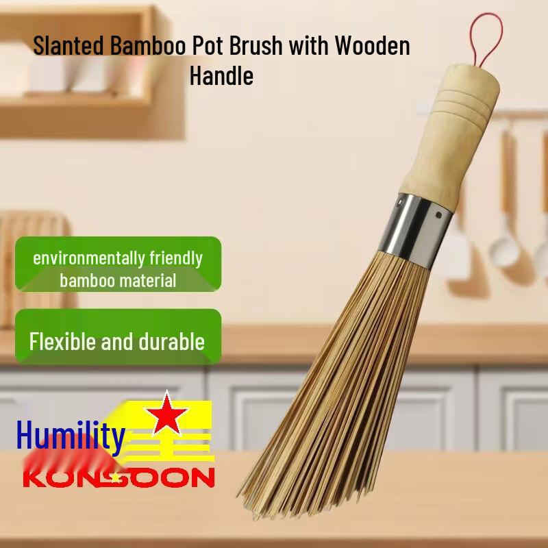 Natural Bamboo Kitchen Pot Cleaning Brush