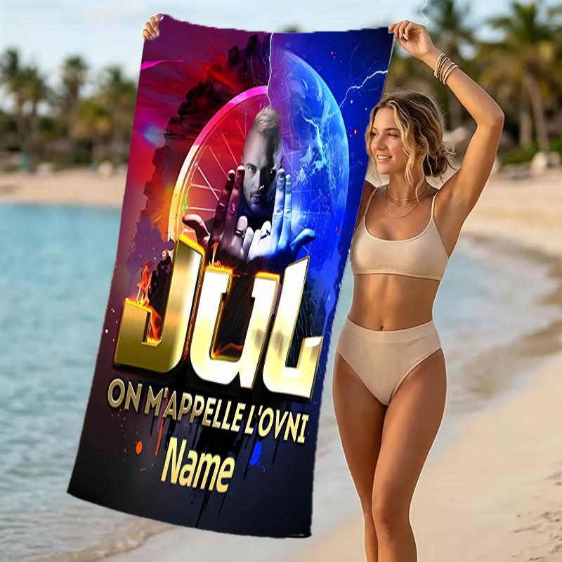 Customizable personalized beach towels Jul rapper themed designs.Suitable for the beach, yoga, sports;ideal as beach accessories