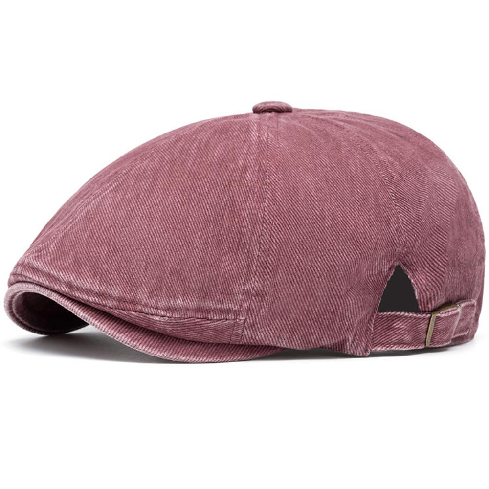 

HT4744 Berets for Men Women Washed Cotton Plus Size Denim Beret Hat Classic Solid Ivy Flat Cap Male Female Octagonal Beret Cap 55-61cm Adjustable