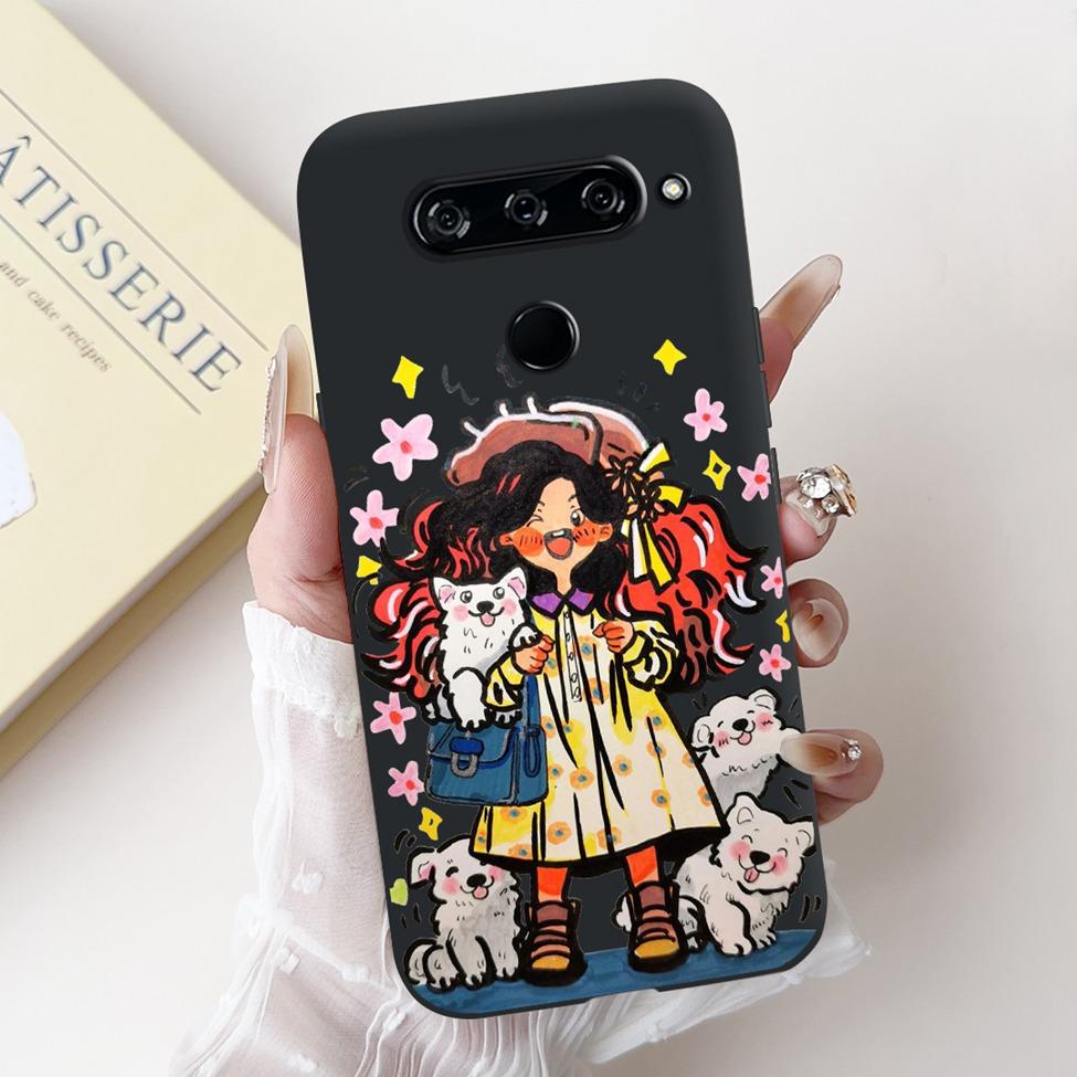 For LG V40 V50 ThinQ Case V50S ThinQ Cute Cartoon Cat Luxury Cool Shockproof Silicone Back Cover For LG V50S ThinQ 5G Phone Case