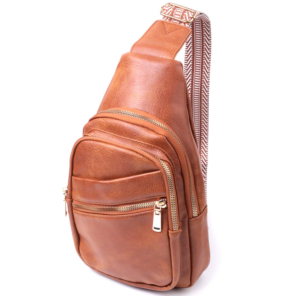 

Практична жіноча сумка з однією лямкою через плече з екошкіри VINTAGE Bag 22758 Рудий