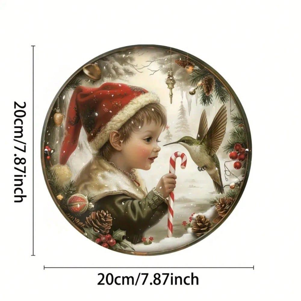 Rustic Metal Apple Basket with Linen Farmhouse Kitchen Wall Decor