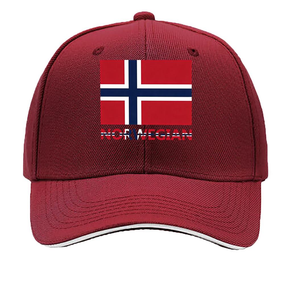 Norway Flag Print Adjustable Snapback Washable HandWashable Patriotic Sports Hat for Outdoor Sandwich Baseball Cap