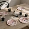 Lot de 30 Assiettes en Carton 22 cm Halloween – Assiettes Rouge et Blanche HELP, Vaisselle Jetable pour Fête, Soirée Halloween