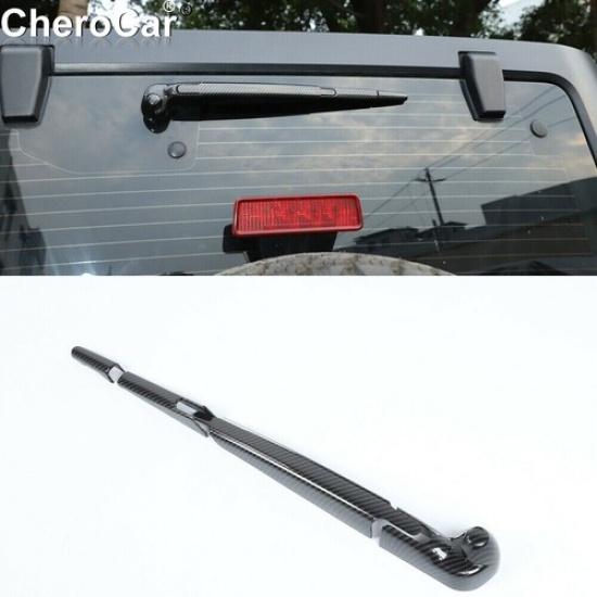 Carbon Fiber Rear Window Windshield Wiper Trim Frame For Jeep Wrangler JK 07-17