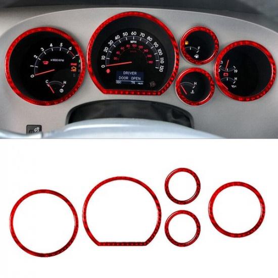 Red Carbon Fiber Interior Speedometer Accent Cover Trim For Tundra 07-13