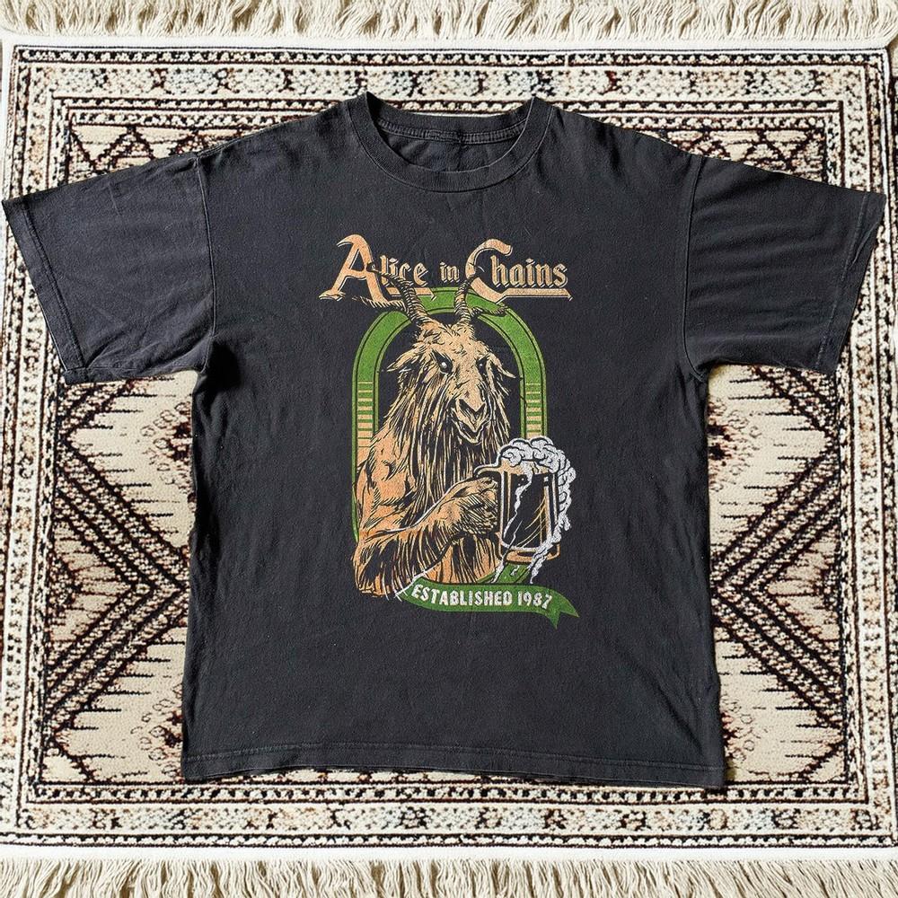 HOT Alice In Chains  Devils Brew Black Cotton Tshirt Unisex T-Shirt L