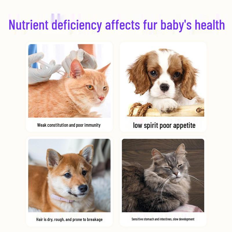 Hairball & Nutrient Paste for Cats and Dogs with Fish Oil & Cat Grass Tablets for Coat Health