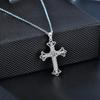 S925 Sterlingsilber Moissanit Halskette Damen Street Style Kreuz Anhänger Einfache Pullover Kette Halsbandlänge Halskette