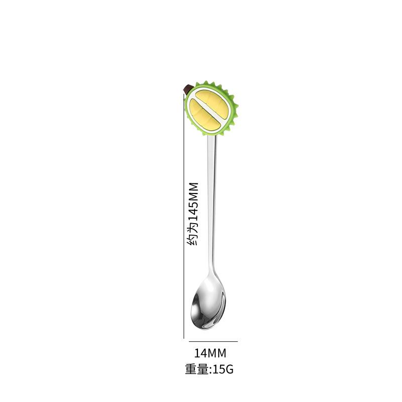 Fruit Doll Stainless Steel Spoon and Fork Christmas Coffee Dessert Spoon and Fork Gift Set Fruit Watermelon Spoon and Fork Box