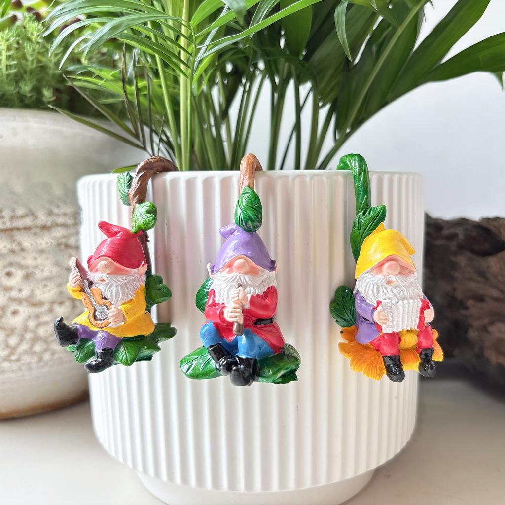 3Pc Resin Dwarf Statue, Dwarf Decoration, Terrace, Courtyard, Flower Pot Decoration