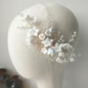 Stock Ceramic Flower Blossom Bridal Hair Comb Clay and Crystal Decorated Hair Accessories for Weddings