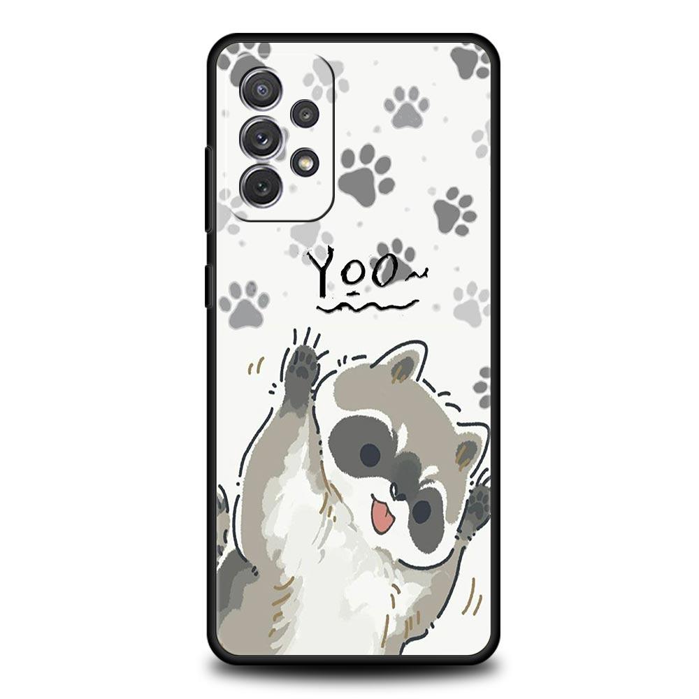 Phone Case For Samsung Galaxy A17 A15 A13 A51 A71 A41 A31 A21S A07 A03S A05 A35 A55 A23 A25 A33 A53 A73 5G Cover Raccoon