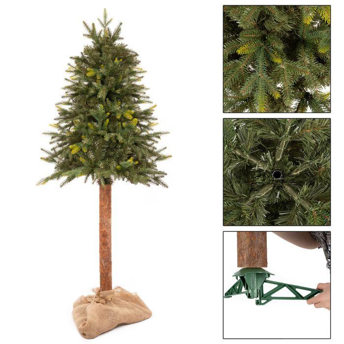 Sapin De Noël Artificiel – Épicéa Naturel Sur Tronc (220 Cm)