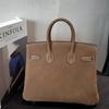 Wildleder einzelne Schulter Crossbody Damenhandtasche Echtleder Damen Tasche Klassisches Korn Poliert Retro Tasche Damen