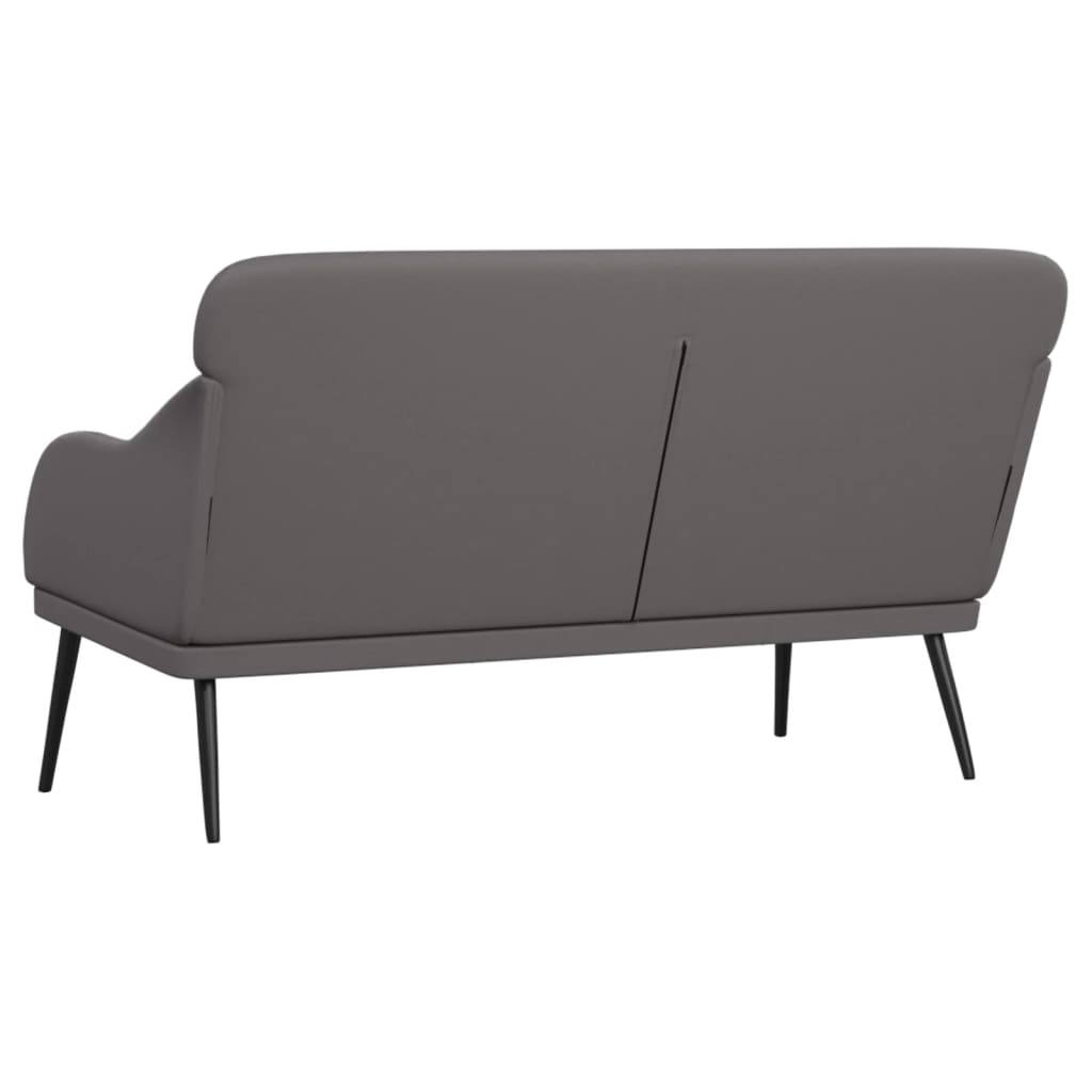 Grey Bench 110 x 76 x 80 cm Faux Leather