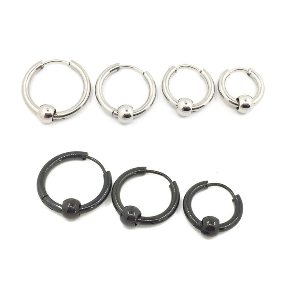 Simple Vintage Hip Hop Korean Stud Earrings Hoop Earrings Stainless Steel Earrings Men Jewelry