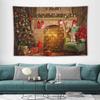 Christmas Fireplace Tapestry Wall Hanging Christmas Tapestry Backdrop with Xmas Balls Art Wall Decor Christmas New Year Party