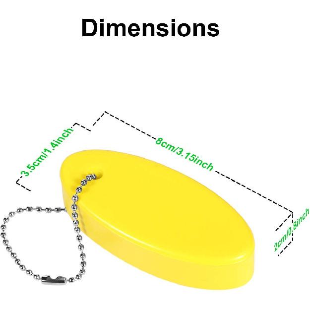 Boao 2 Pcs Floating Keychain for Boat Keys Oval Shaped Floating Key Ring Pendant for Boating Fishing Sailing Outdoor Sports
