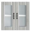 Lucca Wall Mounted Kitchen Cabinet with Glass Door Grey Sonoma Wood Based Material