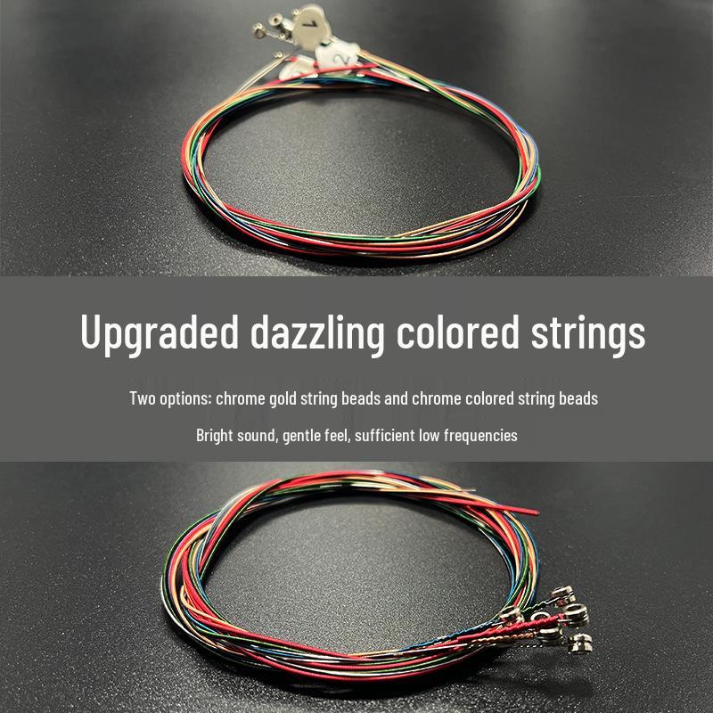 Folk String Colored Wooden Guitar String Sets - Individually Packaged Accessories