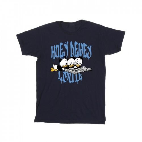 Disney Girls Huey Dewey Louie Reading Cotton T-Shirt