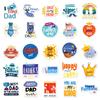 50 Text Father's Day Stickers Creative Thanksgiving Father's Day Birthday Greeting Card Decoration Stickers