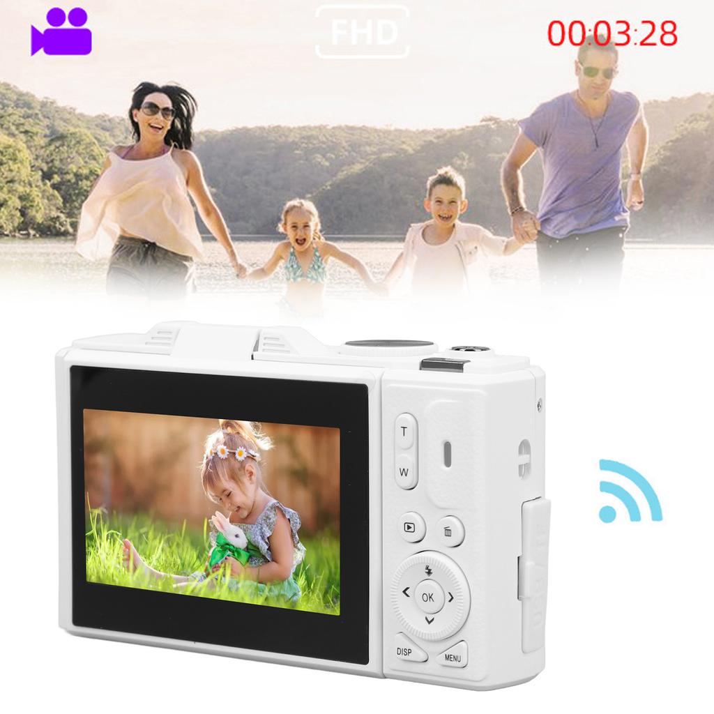 4K Digital Camera 64MP UHD 18X Zoom Auto Retro Compact Digital Camera with 3 Inch Screen for Travel Photography