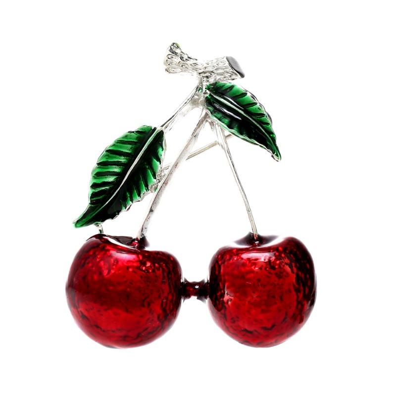 Fashionable Cherry Brooch, Elegant and Sophisticated, Fruit Corsage, Versatile and Anti-glare Pin