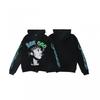 Premium Heavyweight Hooded Sweatshirt With Rhinestone Letter Print Unisex Streetwear Pullover Fall