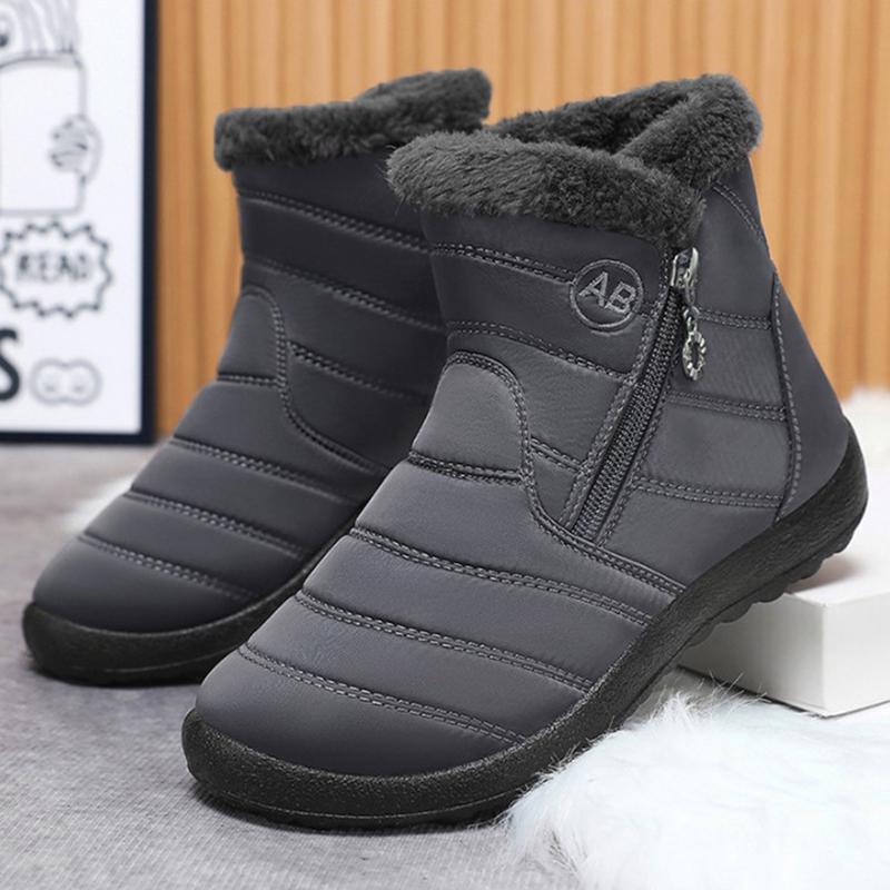 Women's Boots Women's Ankle Boots with Fur Winter Shoes Women Low Heels Winter Boots Snow Waterproof Botas Mujer Winter Footwear