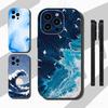 Coque iPhone Vague Art Moderne Pour 17,16,15,14,13,12,11 Pro,Max,Plus,X,XS,XR,SE,Mini Housse de Protection Arrière