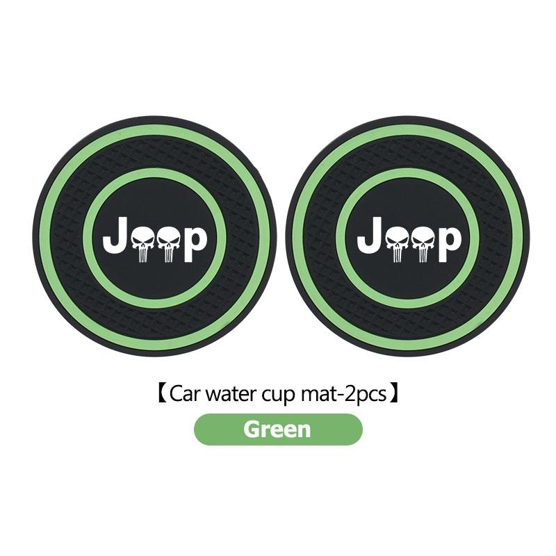 2pcs Silicone Car Cup Holder Coaster Non-Slip Anti Dust Cup Mat For Jeep Grand Cherokee Compass Patriot Renegade Wrangler AJQ1