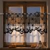 Dark Style Halloween Tablecloth Hand Washable Bat Curtain Creative Lace Curtain  Door Decor