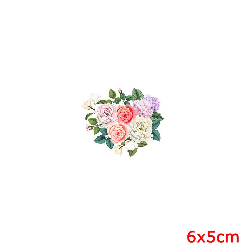 Flower Patch Thermo Sticker On Clothes Patches For T-Shirt Iron On Transfer For Clothing Letters Stripe Applique Thermal Decor