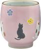 Kyo-yaki, Kiyomizu-yaki, Shoho-gama, Small Teacup, Kochi, Flower Cat Design, UIH958-02