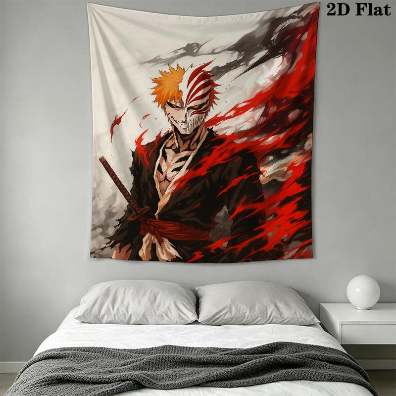 Bleach Wall Tapestry Aesthetic Wall Hanging Printed Fabric Blanket Decorative Tapestries for Bedroom Living Room Home Decor