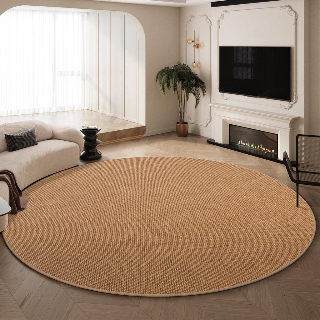 Thickened Pure Color Round Sisal Rug for Living Room, Bedroom, Sofa, Coffee Table, Study, Chair Mat