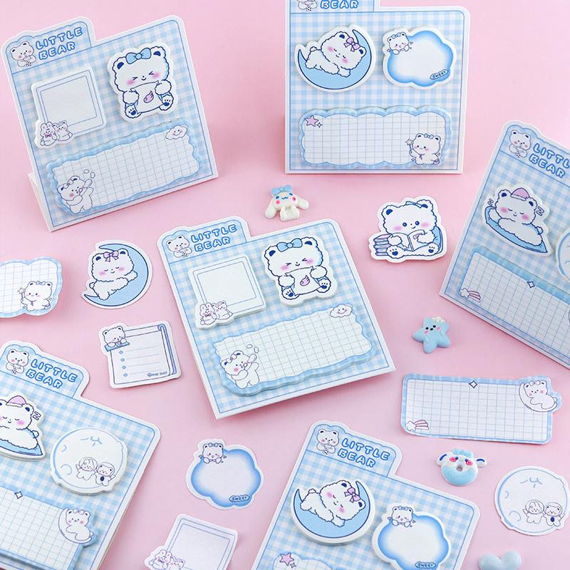 Kawai Stationery Vitality Bear Treasure Note Agents Become Sweet Soft Cute Face Super Healing Inspiration Marking Key Learning