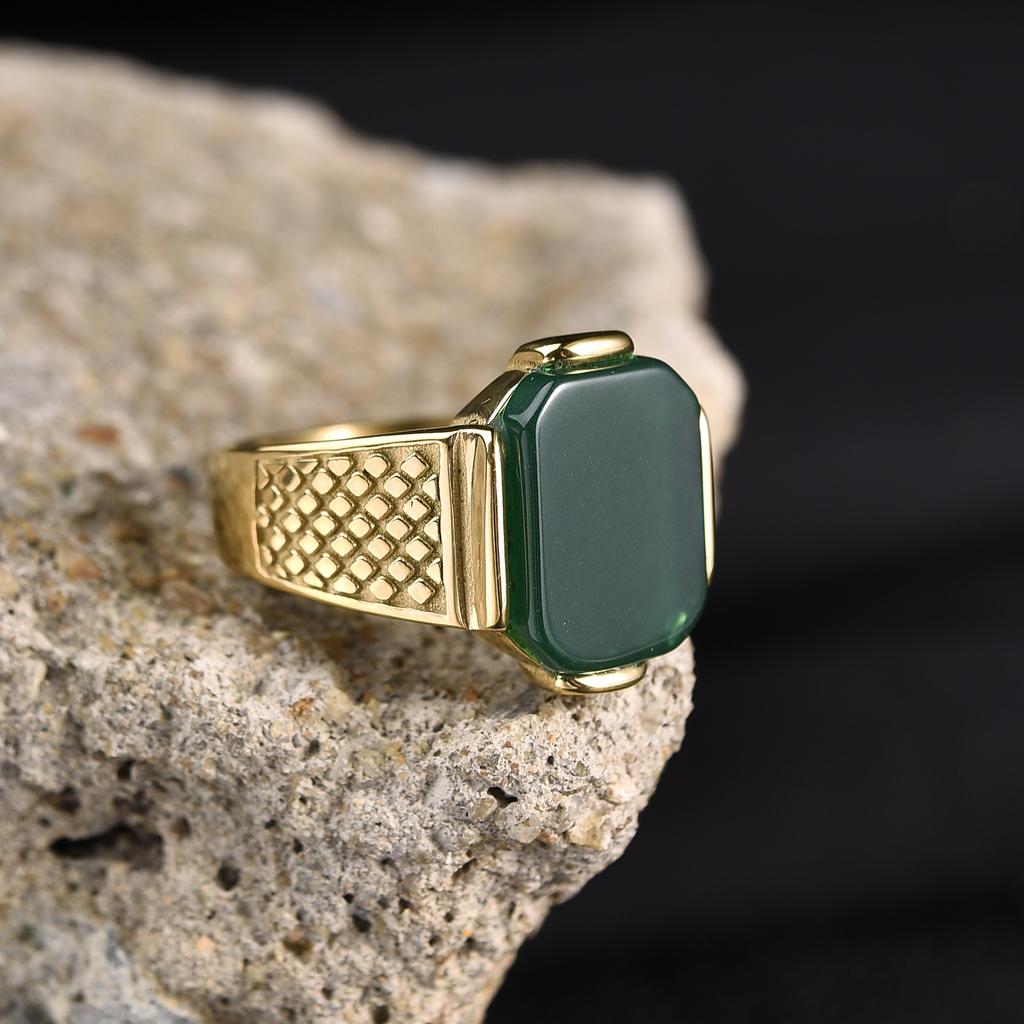 R3351g Men's High Quality Vintage Stainless Steel Zircon Styles Ring Jewelry
