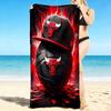 1Pc Bulls Basketball Artwork Beach Towel, Quick Dry, Multi-Use for Beach Pool Gym Yoga Home Travel, Christmas, Halloween, Xmas Gift M92991