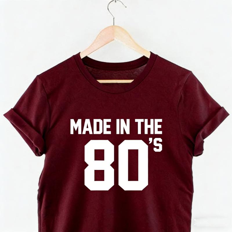 Made In The S Printed TShirt Tops Retro Eighties Simple Fashion Allmatch Unisex Tee Hipster Street Fashion Shortsleev