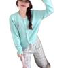 Soft Girl, Light Blue Long-sleeved Knitted Cardigan Women's Dopamine Top Women's Early Autumn Thin Sweater Jacket