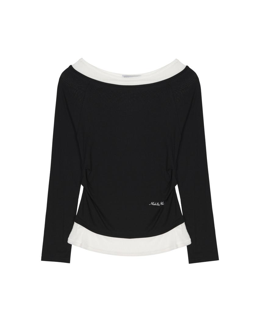 Nigaennikol Shoulder Layered Top_Black