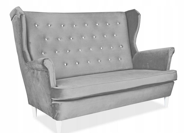 Sofa Couch Ohrensessel Diana skandinavisch nicht ausziehbar Family Mebl hellgrau