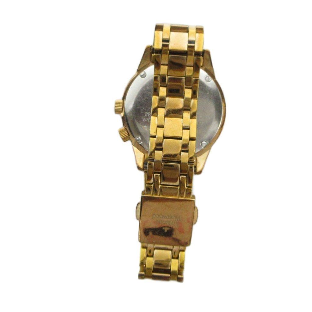 Used Vivienne Westwood VW-7796 Watch Quartz Logo Calendar Date Gold Color GY18 /MQ
