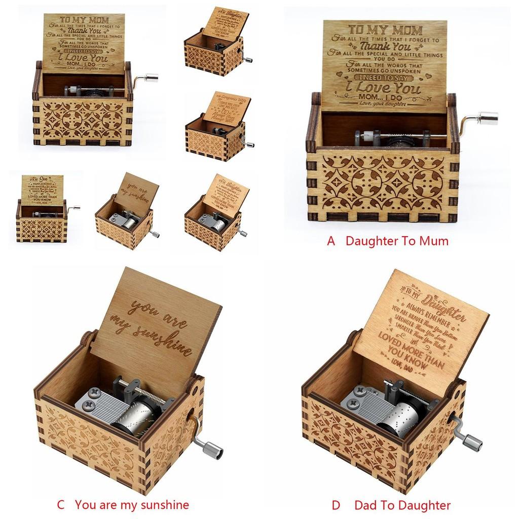 Lovely Wooden Music Box For Daughter Nostalgic You Are My Sunshine Gift For Parents