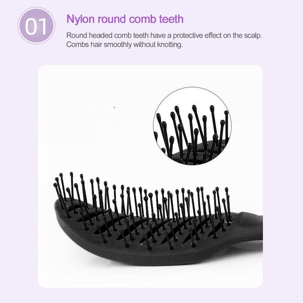 Professional Meniscus Hair Comb Nylon Bristles Nylon Comb For Travel Curved Vent Brush Daily Use