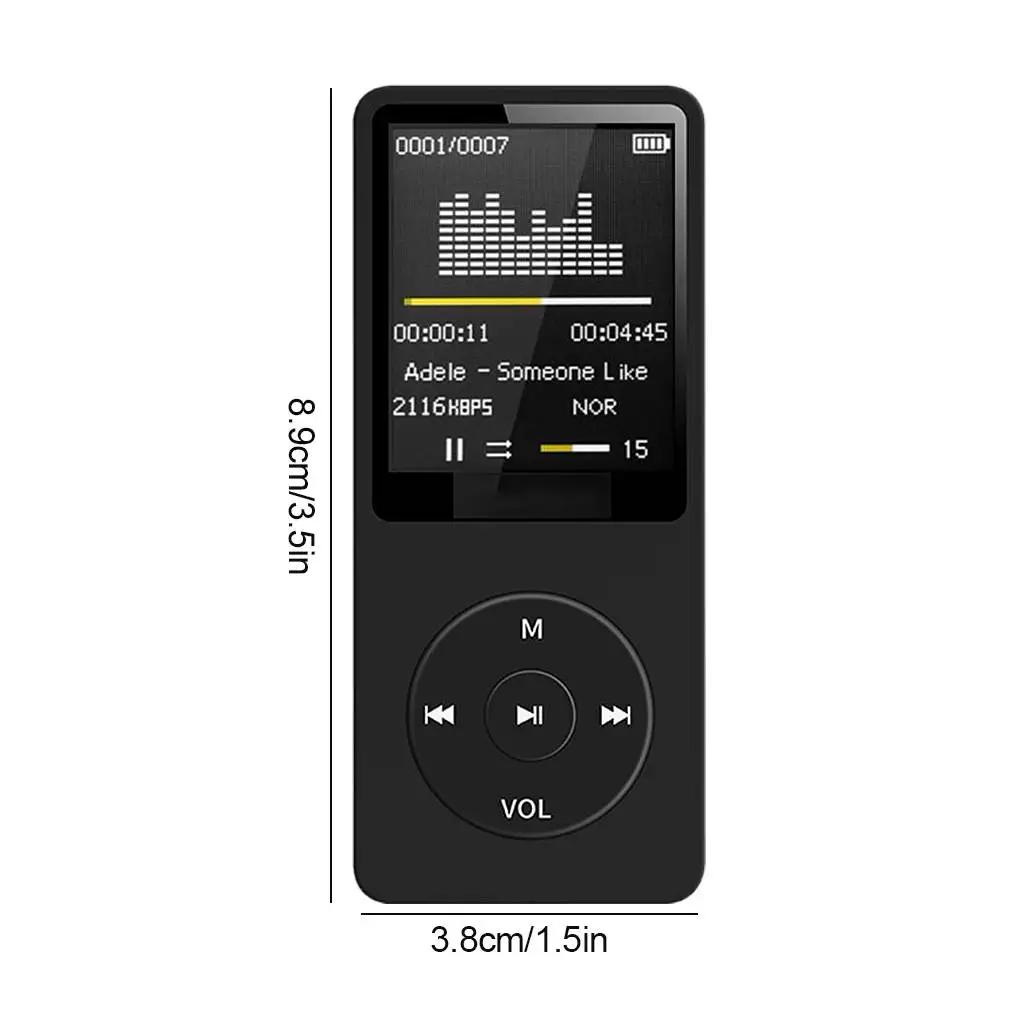 Portable MP3 Player USB Charging Record Digital Display Screen Media Lossless Portable Pocket Sports Running Walking Music Play