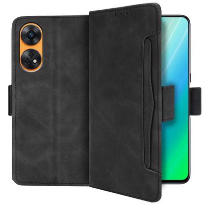 Flip Case for Oppo Reno8 T, Card Slot, Black